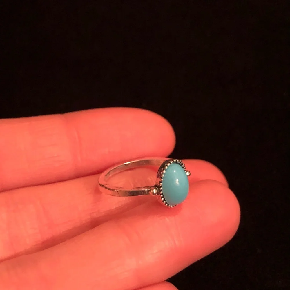 Elegant Silver and Blue Ring